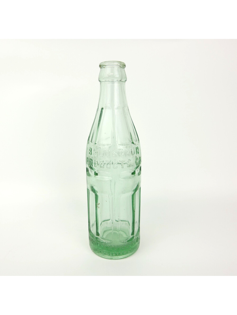 Antique BALDSCHUN PRODUCTS Greenville Ohio Soda Bottle Aqua Green Root Glass Co